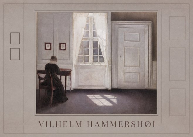 Vilhelm Hammershøi Interior with a Woman from the Back No1 - Plakát
