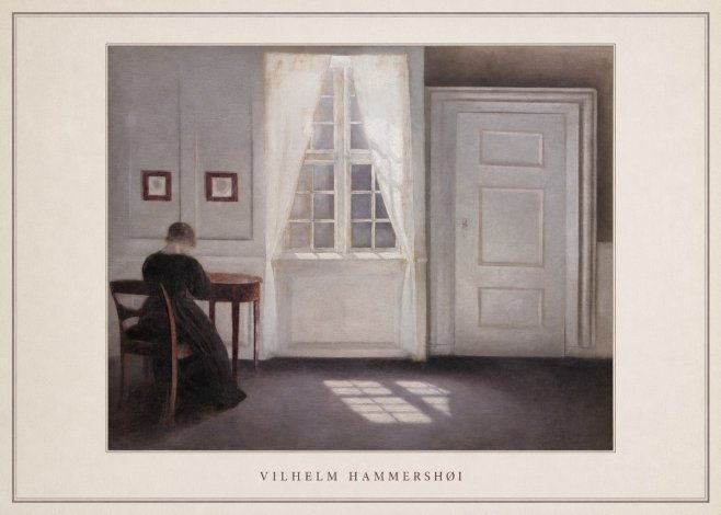 Vilhelm Hammershøi Interior with a Woman from the Back No4 - Plakát