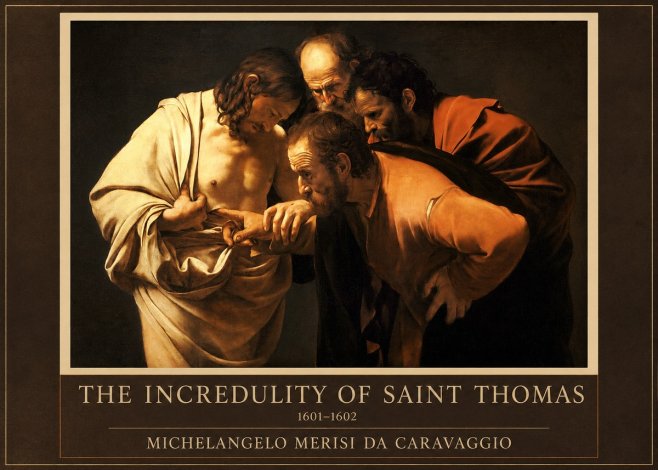 Michelangelo Merisi da Caravaggio The Incredulity of Saint Thomas II No1 - Plakát