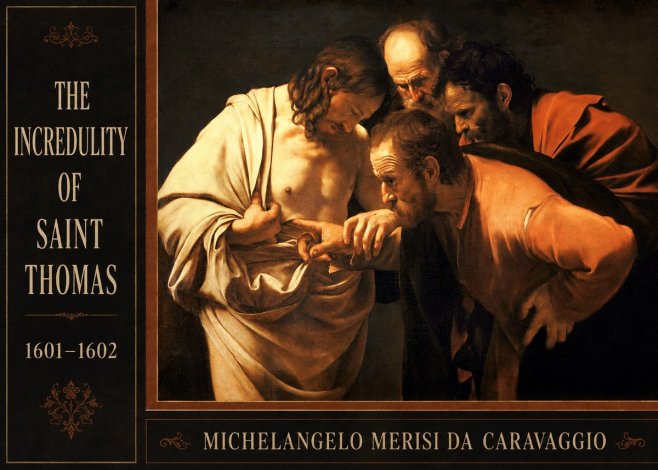 Michelangelo Merisi da Caravaggio The Incredulity of Saint Thomas II No2 - Plakát