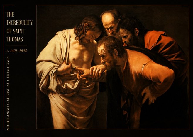 Michelangelo Merisi da Caravaggio The Incredulity of Saint Thomas II No6 - Plakát