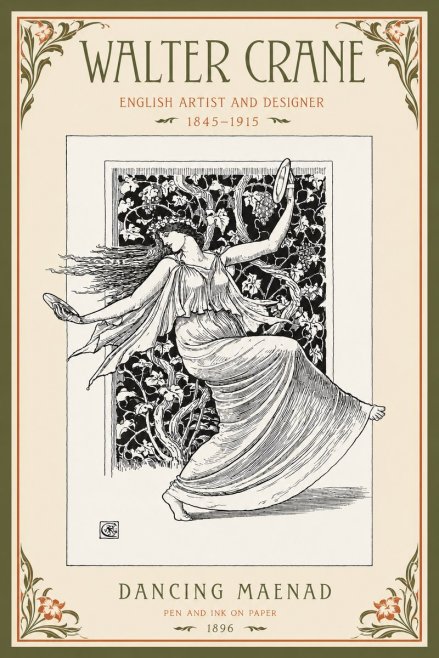 Walter Crane Dancing Maenad No2 - Plakát
