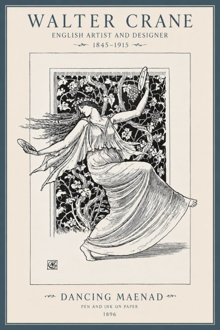 Walter Crane Dancing Maenad No3 - Plakát