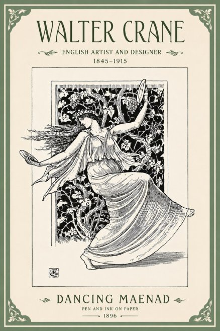 Walter Crane Dancing Maenad No4 - Plakát