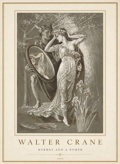 Walter Crane Hermes and a Nymph No1 - Plakát
