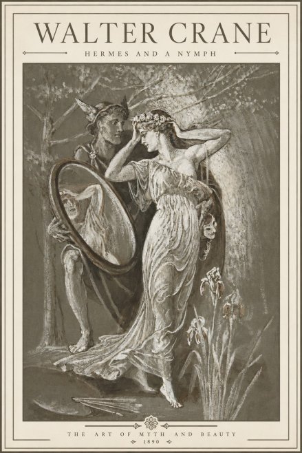 Walter Crane Hermes and a Nymph No3 - Plakát