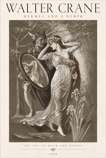 Walter Crane Hermes and a Nymph No6 - Plakát