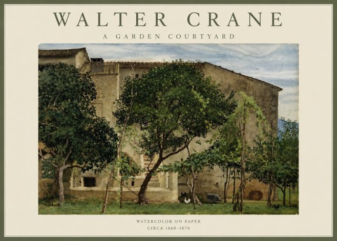 Walter Crane A Garden Courtyard No2 - Plakát