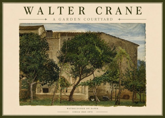 Walter Crane A Garden Courtyard No3 - Plakát