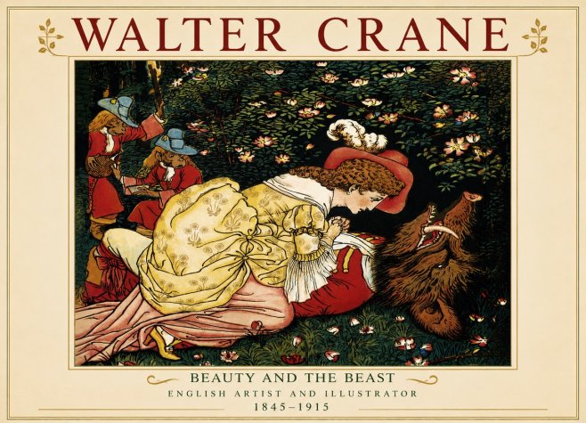 Walter Crane Beauty and the Beast No4 - Plakát