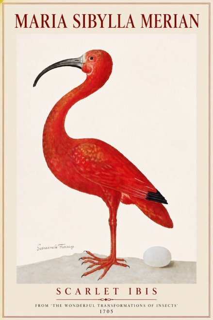 Maria Sibylla Merian Scarlet Ibis No4 - Plakát