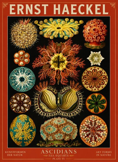 Ernst Haeckel Ascidiae — Sea Squirts No4 - Plakát