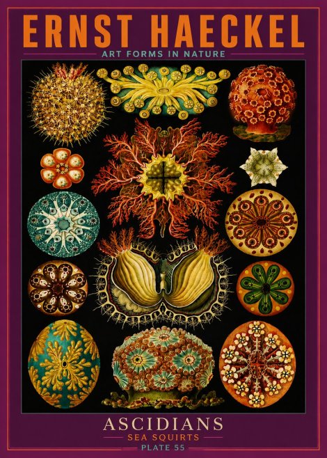 Ernst Haeckel Ascidiae — Sea Squirts No6 - Plakát