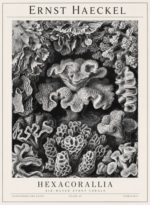 Ernst Haeckel Hexacorallia No1 - Plakát