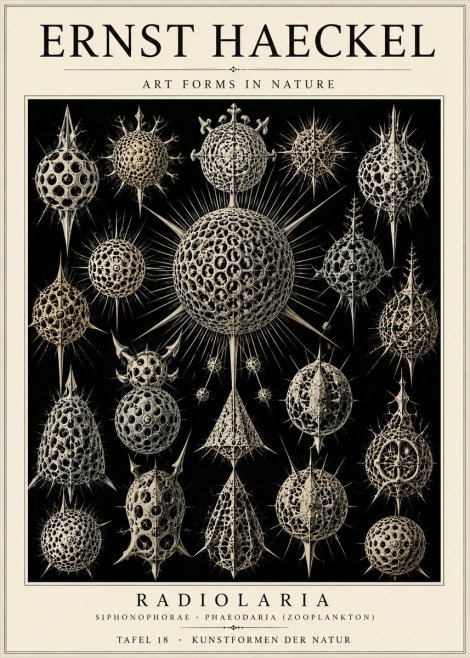 Ernst Haeckel Radiolaria No6 - Plakát
