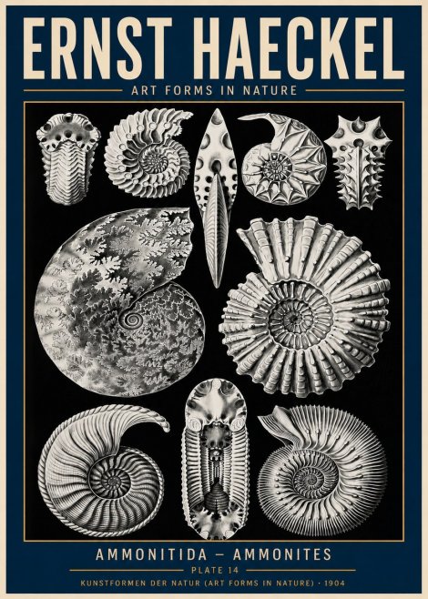 Ernst Haeckel Ammonitida - Ammonites No6 - Plakát
