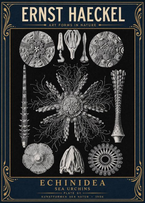 Ernst Haeckel Echinidea Sea Urchins No4 - Plakát
