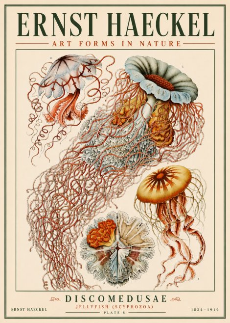 Ernst Haeckel Discomedusae — Jellyfish No6 - Plakát