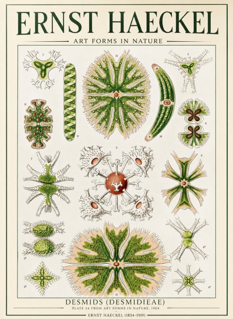 Ernst Haeckel Desmids (Desmidieae) No1 - Plakát