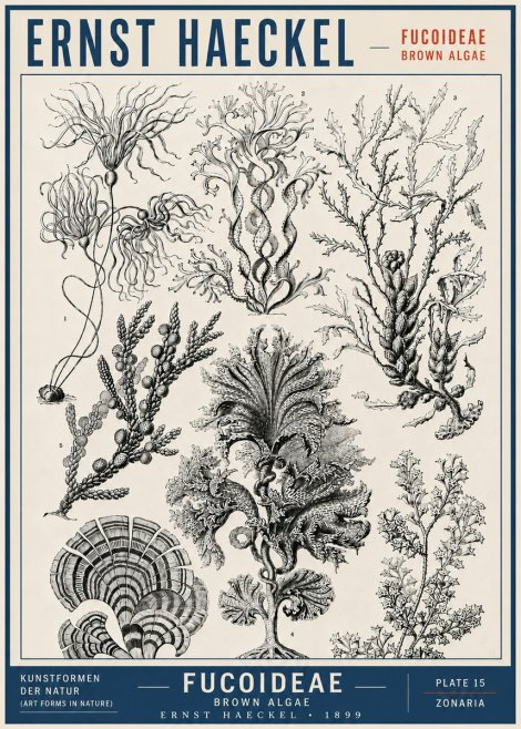 Ernst Haeckel Fucoideae - Brown Algae No5 - Plakát