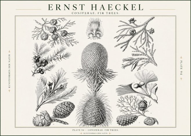 Ernst Haeckel Coniferae. Fir Trees. No1 - Plakát