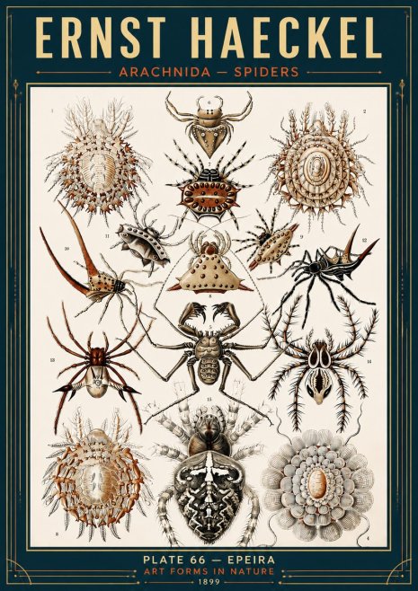 Ernst Haeckel Arachnida — Spiders No6 - Plakát