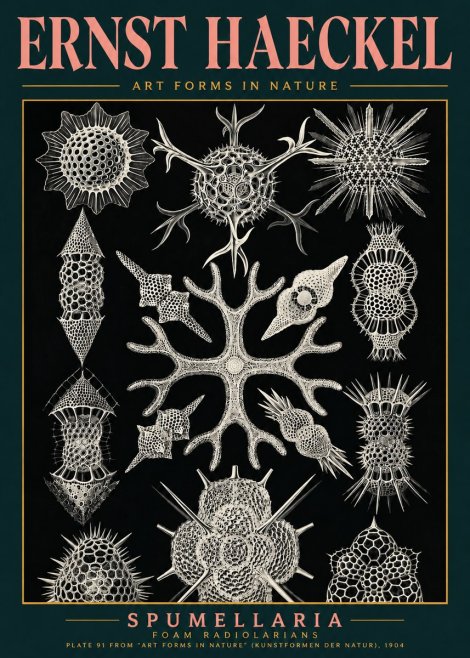 Ernst Haeckel Spumellaria No4 - Plakát