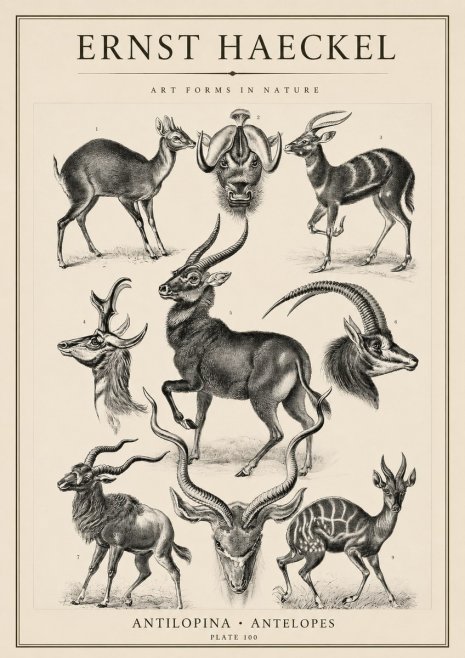 Ernst Haeckel Antelopes No4 - Plakát