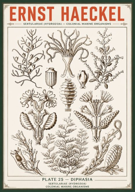 Ernst Haeckel Sertulariidae No6 - Plakát