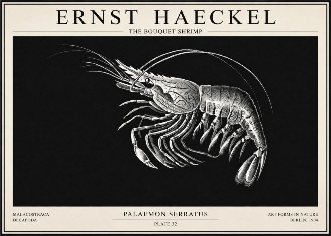 Ernst Haeckel Pandalus Borealis No6 - Plakát