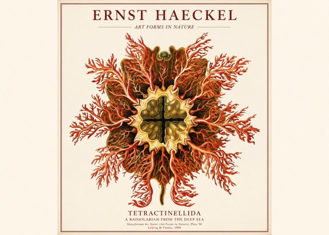 Ernst Haeckel Tetractinellida a Radiolarian from the Deep Sea No1 - Plakát