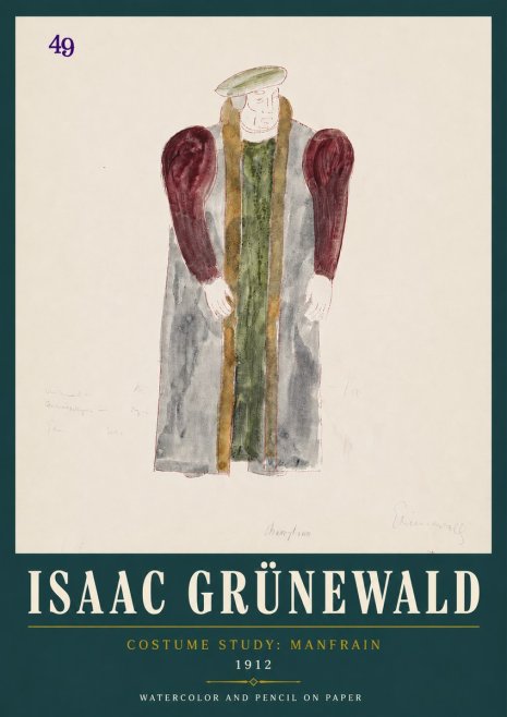 Isaac Grünewald Costume Study: Manfrain No4 - Plakát