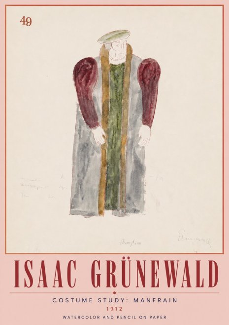 Isaac Grünewald Costume Study: Manfrain No5 - Plakát
