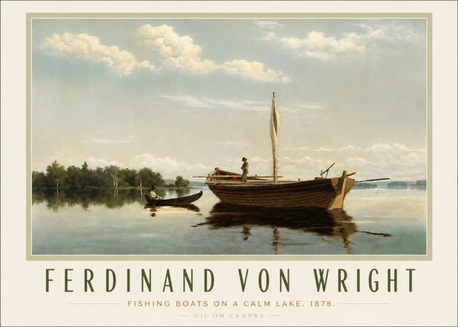 Ferdinand von Wright Fishing Boats on a Calm Lake. 1878. No3 - Plakát