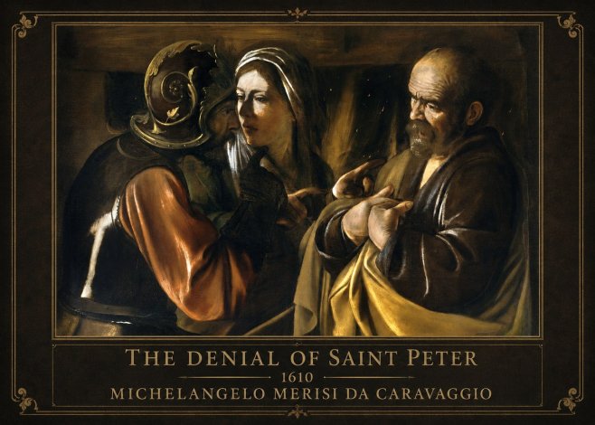 Michelangelo Merisi da Caravaggio The Denial of Saint Peter No1 - Plakát