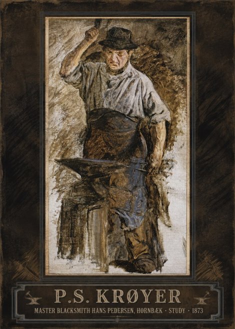 P.S. Krøyer Master Blacksmith Hans Pedersen, Hornbaek · Study · 1873 No5 - Plakát