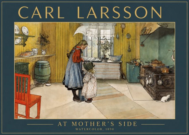 Carl Larsson At Mother's Side No3 - Plakát
