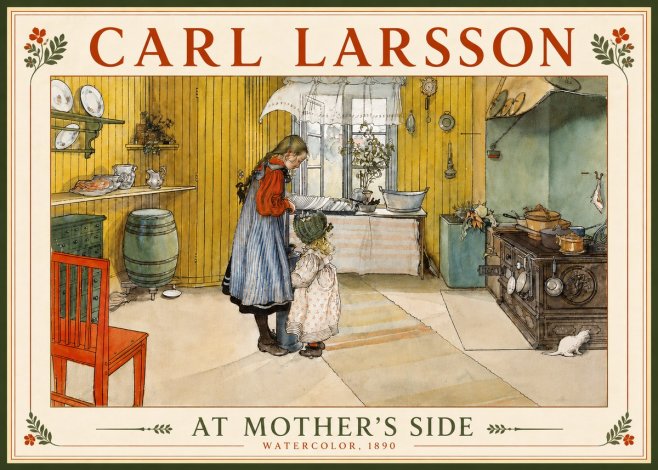 Carl Larsson At Mother's Side No6 - Plakát
