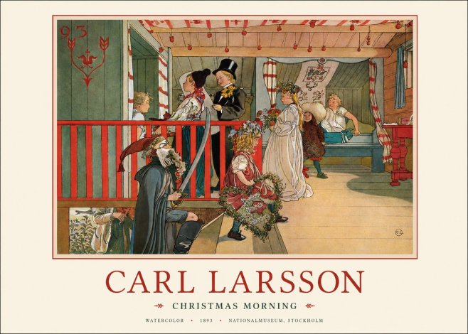 Carl Larsson Children Bringing Flowers No3 - Plakát