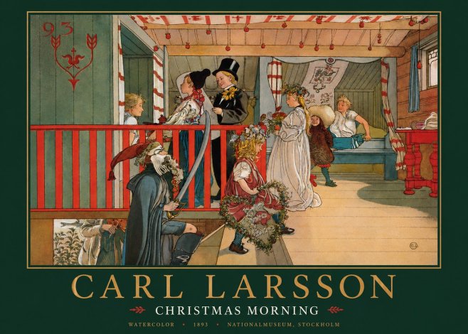 Carl Larsson Children Bringing Flowers No5 - Plakát