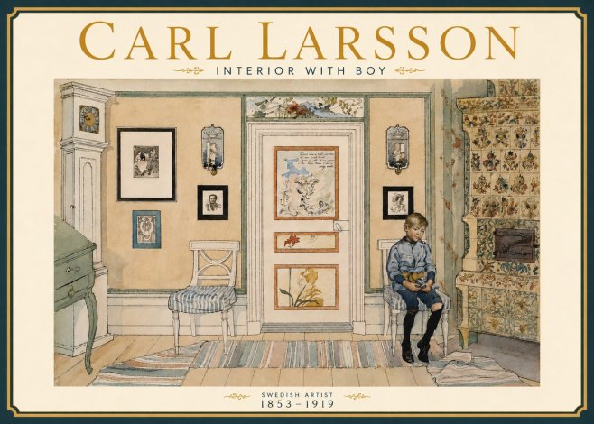 Carl Larsson Interior with Boy No6 - Plakát