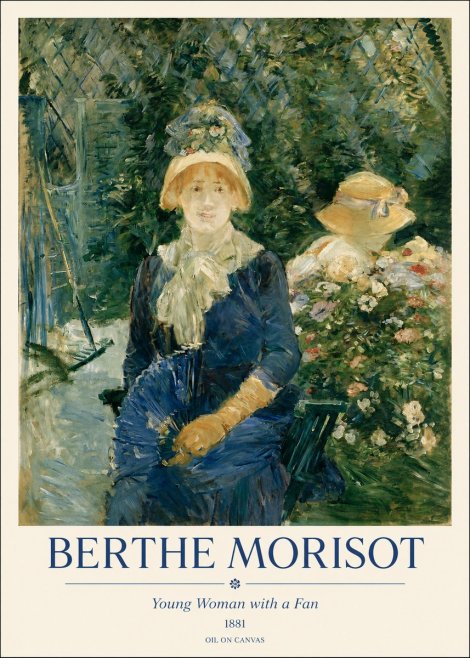 Berthe Morisot Young Woman with a Fan II No1 - Plakát
