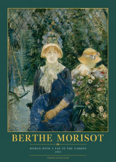 Berthe Morisot Young Woman with a Fan II No3 - Plakát