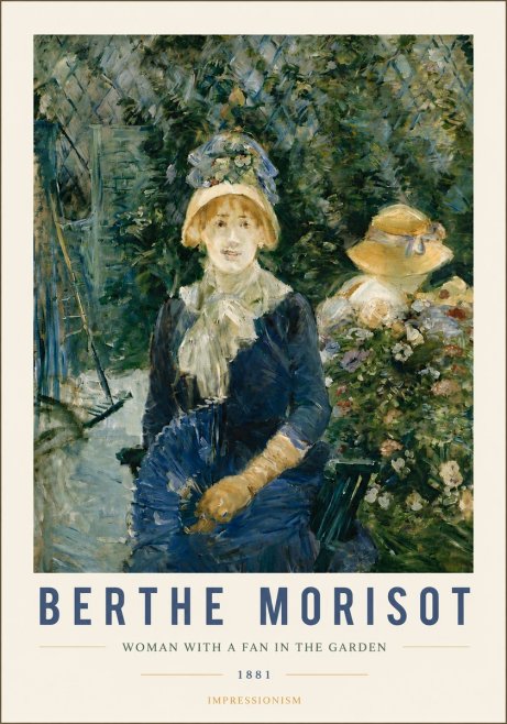 Berthe Morisot Young Woman with a Fan II No5 - Plakát