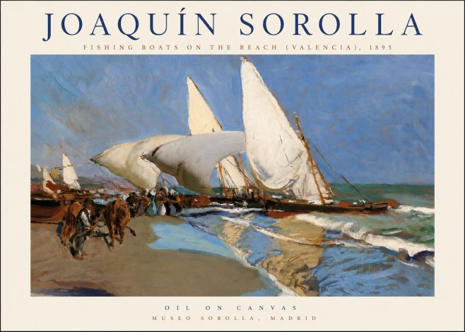 Sorolla Fishing Boats on the Beach (Valencia), 1895 No4 - Plakát