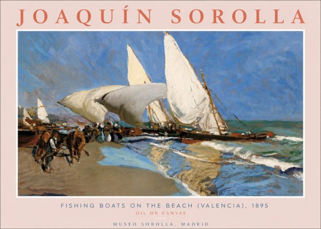 Sorolla Fishing Boats on the Beach (Valencia), 1895 No6 - Plakát