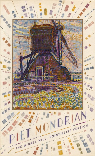Piet Mondrian The Winkel Mill, Pointillist Version No4 - Plakát