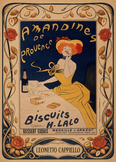 Leonetto Cappiello Amandines De Provence Biscuits H. Lalo I No5 - Plakát