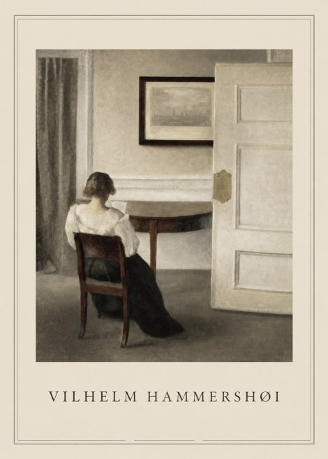 Vilhelm Hammershøi Interior with a Woman, Strandgade 30 No1 - Plakát