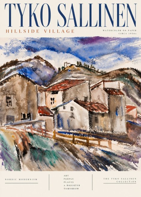 Tyko Sallinen Hillside Village No6 - Plakát
